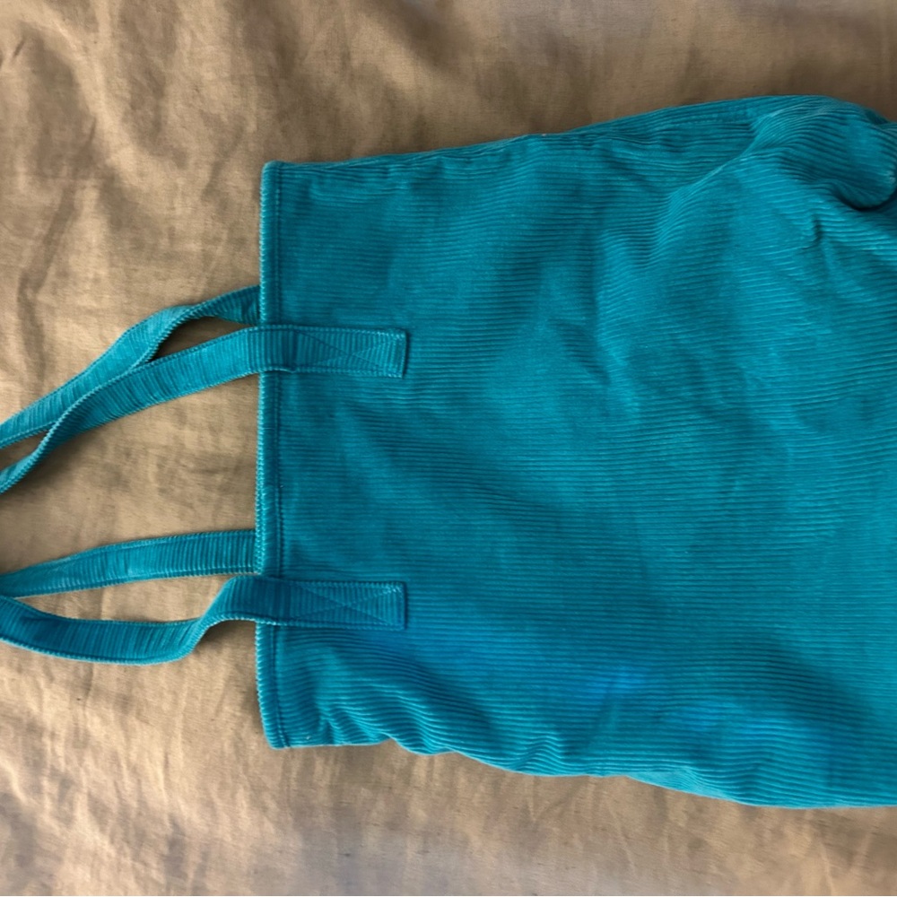 Urban Outfitters Teal Corduroy Tote Bag - Picture 4 of 4